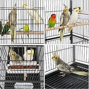 Yaheetech 52-in Rolling Bird Cage, Hammered Black, Large