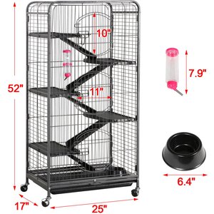 Yaheetech 52-in Small Animal Pet Cage, Black