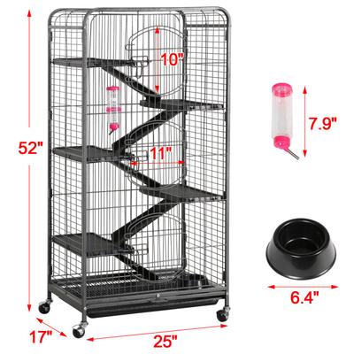 Show full view: Yaheetech 52-in Small Animal Pet Cage, Black slide 3 of 10