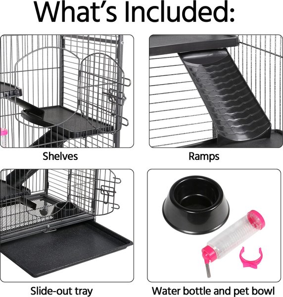 Show full view: Yaheetech 52-in Small Animal Pet Cage, Black slide 4 of 10