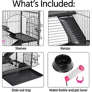 Yaheetech 52-in Small Animal Pet Cage, Black