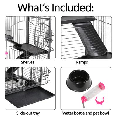 Show full view: Yaheetech 52-in Small Animal Pet Cage, Black slide 4 of 10