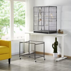 Yaheetech 53.7-in Parrot Bird Cage & Stand, Hammered Black, Large slide 2 of 9