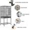 Show in main carousel: Yaheetech 53.7-in Parrot Bird Cage & Stand, Hammered Black, Large slide 6 of 10
