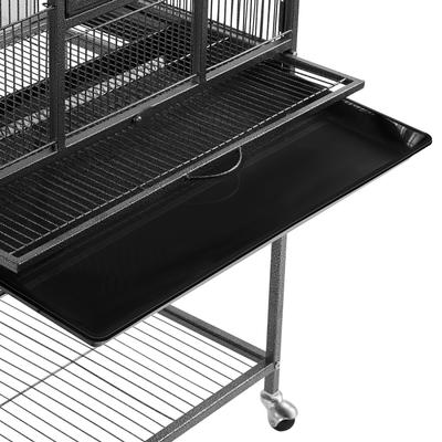 Show full view: Yaheetech 53.7-in Parrot Bird Cage & Stand, Hammered Black, Large slide 8 of 10