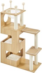 Yaheetech 53-in Wooden Cat Tree & Condo, Wood slide 2 of 7