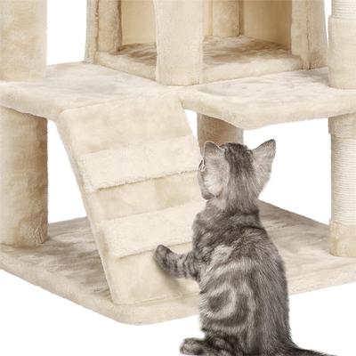 Show full view: Yaheetech 54.5" H Multilevel Indoor Cat Tree & Condo, Beige slide 9 of 11