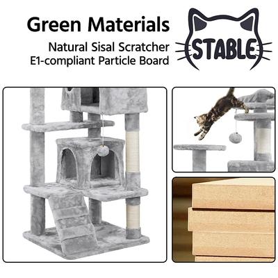 Show full view: Yaheetech 54.5" H Multilevel Indoor Cat Tree & Condo, Light Gray slide 5 of 9