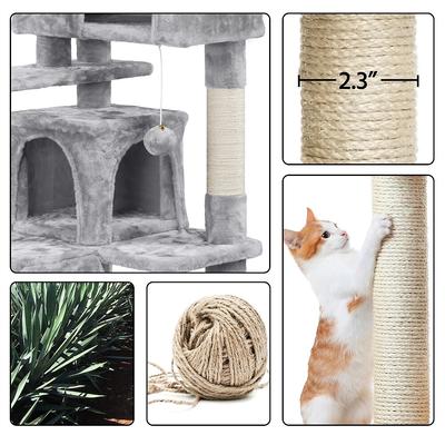 Show full view: Yaheetech 54.5" H Multilevel Indoor Cat Tree & Condo, Light Gray slide 6 of 9