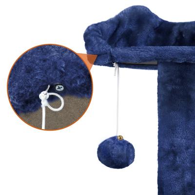 Show full view: Yaheetech 54.5" H Multilevel Indoor Cat Tree & Condo, Navy Blue slide 6 of 11