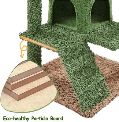 Show full view: Yaheetech 54.5-in Cactus Cat Tree, Medium, Green & Brown slide 8 of 10