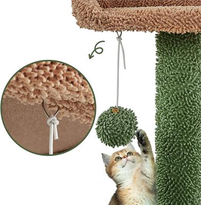 Show full view: Yaheetech 54.5-in Cactus Cat Tree, Medium, Green & Brown slide 9 of 10
