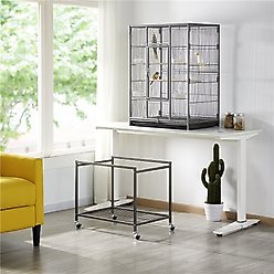Yaheetech 54-in Rolling Metal Large Parrot Cage Mobile Bird Cage with Detachable Stand, Black slide 2 of 8