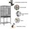 Show in main carousel: Yaheetech 54-in Rolling Metal Large Parrot Cage Mobile Bird Cage with Detachable Stand, Black slide 6 of 8