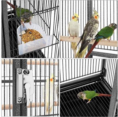Show full view: Yaheetech 54-in Rolling Metal Large Parrot Cage Mobile Bird Cage with Detachable Stand, Black slide 7 of 8