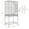 Show in main carousel: Yaheetech 54-in Rolling Metal Large Parrot Cage Mobile Bird Cage with Detachable Stand, Light Gray slide 2 of 9