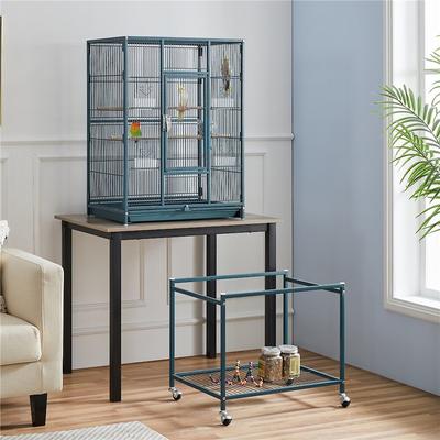 Show full view: Yaheetech 54-in Rolling Metal Large Parrot Cage Mobile Bird Cage with Detachable Stand, Navy Blue slide 2 of 9