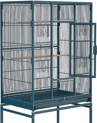 Show full view: Yaheetech 54-in Rolling Metal Large Parrot Cage Mobile Bird Cage with Detachable Stand, Navy Blue slide 5 of 9