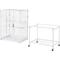 Show in main carousel: Yaheetech 54-in Rolling Metal Large Parrot Cage Mobile Bird Cage with Detachable Stand, White slide 3 of 9