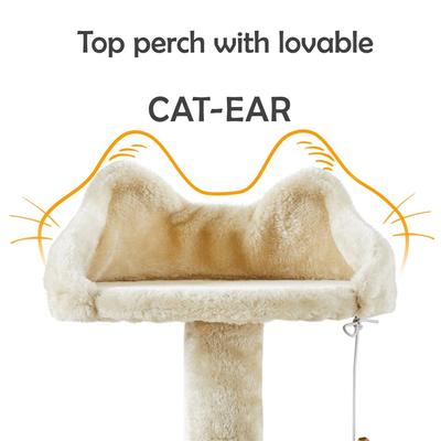 Show full view: Yaheetech 57-in Plush Cat Tree & Condo, Beige slide 5 of 12