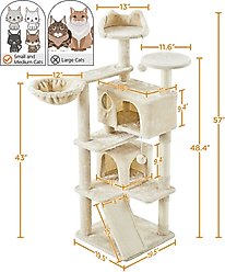 Yaheetech 57-in Plush Cat Tree & Condo, Beige slide 2 of 8
