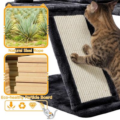 Show full view: Yaheetech 57-in Plush Cat Tree & Condo, Black slide 7 of 11