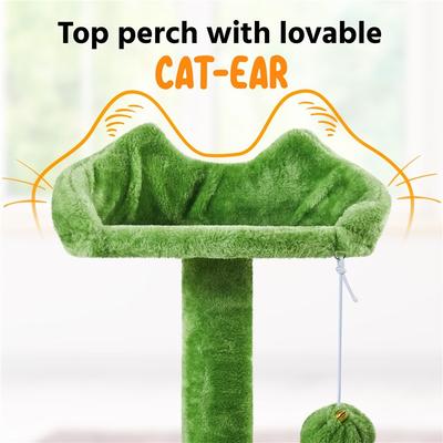 Show full view: Yaheetech 57-in Plush Cat Tree & Condo, Green slide 5 of 10