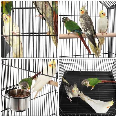 Show full view: Yaheetech 57-in Rolling Meta Open Top Bird Parrot Cage, Black slide 8 of 9