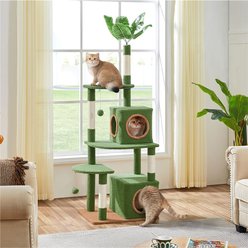 Yaheetech 59-in Green Leaves Plush Cat Tree