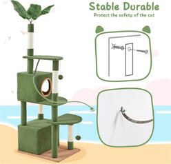 Yaheetech 59-in Green Leaves Plush Cat Tree slide 2 of 6