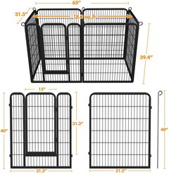 Yaheetech 6-Panel 40-in Metal Dog Playpen slide 2 of 7