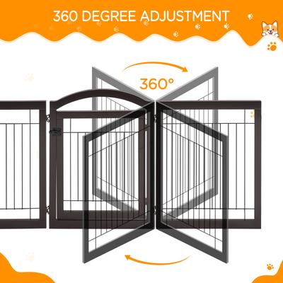 Show full view: Yaheetech 6-Panel Foldable Wire Dog Gate, Espresso, 32-in H slide 8 of 11