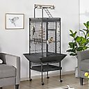 Yaheetech 61-in Rolling Parrot Cage & Playtop, Hammered Black