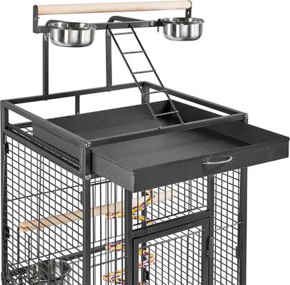 Show full view: Yaheetech 61-in Rolling Parrot Cage & Playtop, Hammered Black slide 4 of 11