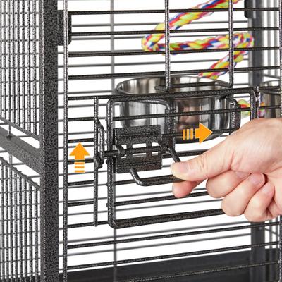 Show full view: Yaheetech 61-in Rolling Parrot Cage & Playtop, Hammered Black slide 7 of 11