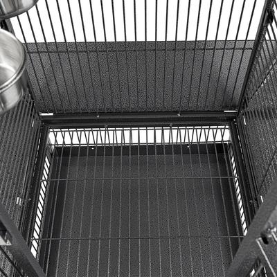 Show full view: Yaheetech 61-in Rolling Parrot Cage & Playtop, Hammered Black slide 8 of 11