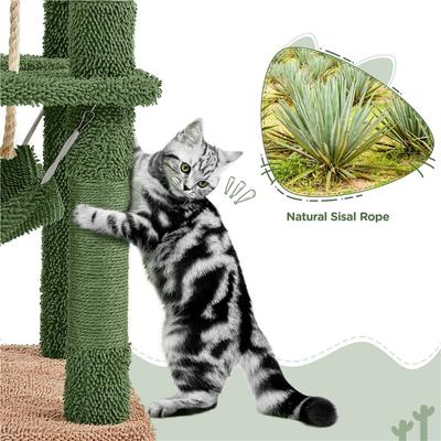 Show full view: Yaheetech 62.5-in Cactus Cat Tree, Medium, Green & Brown slide 7 of 10