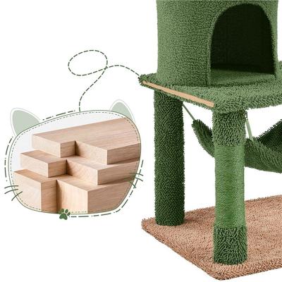 Show full view: Yaheetech 62.5-in Cactus Cat Tree, Medium, Green & Brown slide 8 of 10