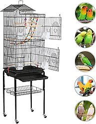 Yaheetech 62.5-in Rolling Large Bird Cage & Detachable Stand, Black slide 2 of 9
