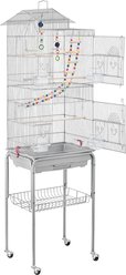 Yaheetech 62.5-in Rolling Large Bird Cage & Detachable Stand, Light Gray