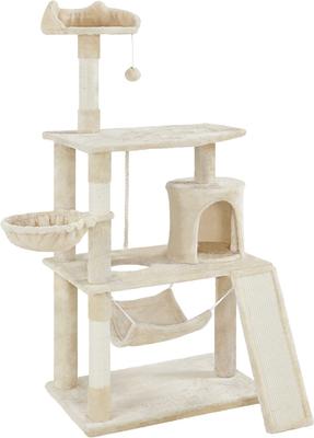 Show full view: Yaheetech 63.5-in Plush Cat Tree & Condo, Beige slide 2 of 8