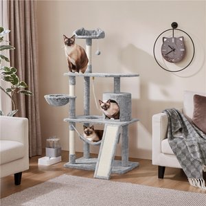 Yaheetech 63.5-in Plush Cat Tree & Condo, Light Gray