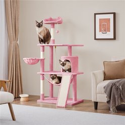 Yaheetech 63.5-in Plush Cat Tree & Condo, Pink slide 1 of 6