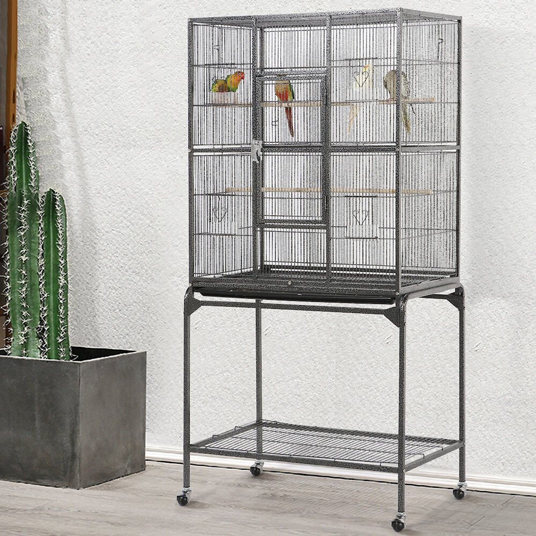 Yaheetech 63-in Metal Parrot Cage with Detachable Rolling Stand