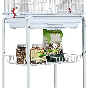 Yaheetech 64-in Open Top Metal Parrot Cage with Detachable Rolling Stand, White