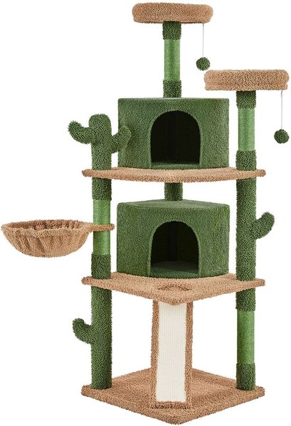 Yaheetech 66-in Cactus Cat Tree, Green/Brown