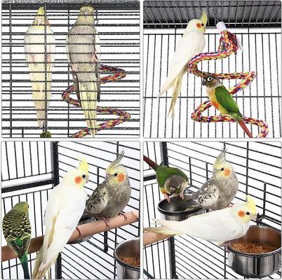 Show full view: Yaheetech 68.5-in Rolling Bird Cage & Playtop, Hammertone Black slide 8 of 9