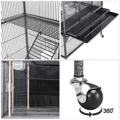 Show full view: Yaheetech 69-in Parrot Cage with Detachable Stand, Black slide 5 of 11