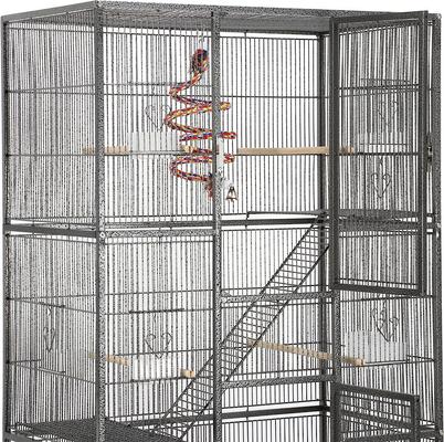 Show full view: Yaheetech 69-in Parrot Cage with Detachable Stand, Black slide 6 of 11