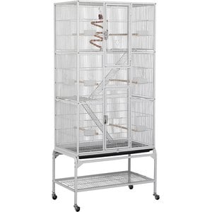 Yaheetech 69-in Parrot Cage with Detachable Stand, White